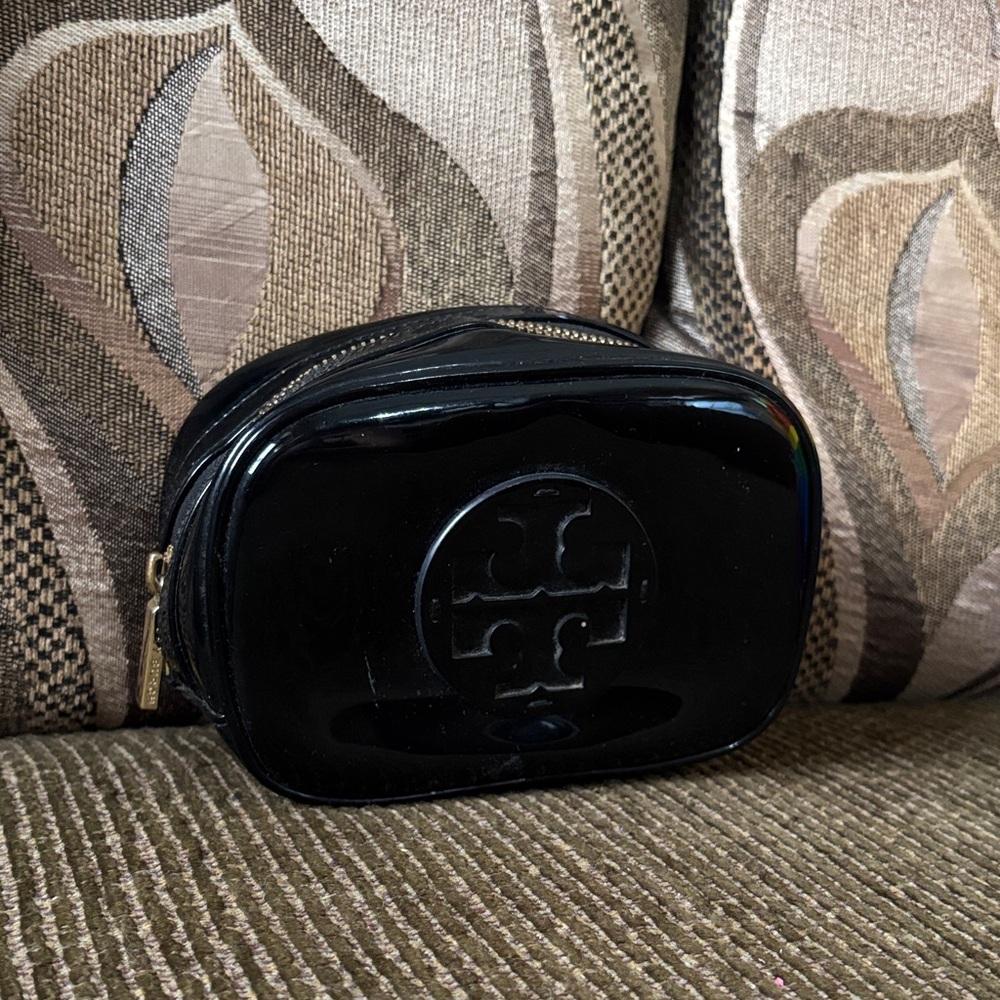 Black Patent Leather Cosmetic Bag